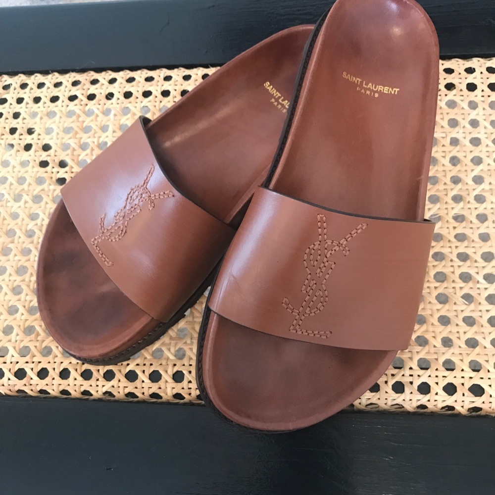 YSL Saint Laurent Jimmy Joan Slide Whisky 37